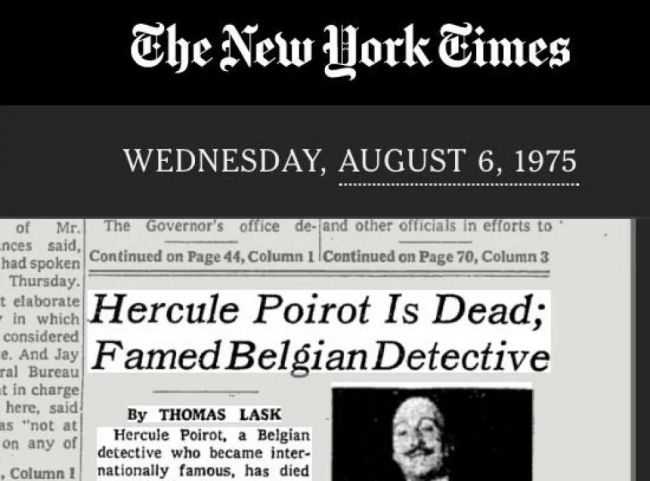 50 år siden Hercule Poirots død: Den fiktive detektiven som fikk en ekte nekrolog i The New York Times