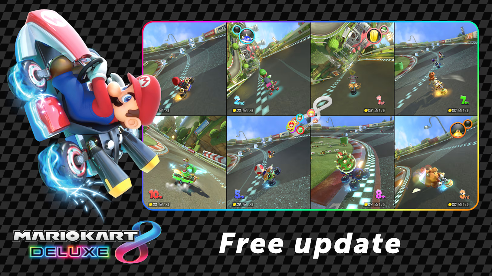 Mario Kart 8 Deluxe Switch 2 får tekniske forbedringer og støtte for 8 spillere