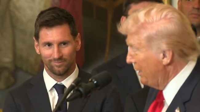 Leo Messi besøker Donald Trump i Det hvite hus: Ansiktet hans når han nevner Ronaldo