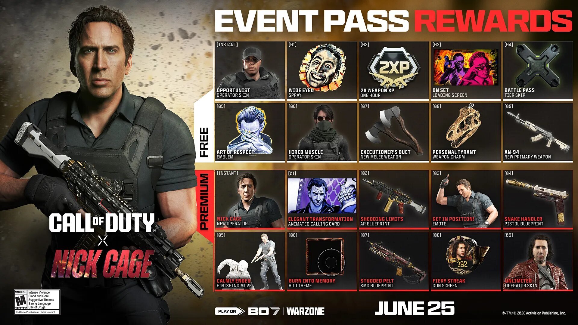 Nic Cage kommer til « Call of Duty: Black Ops 7 » som en « Operator » og med et tema-basert Event Pass