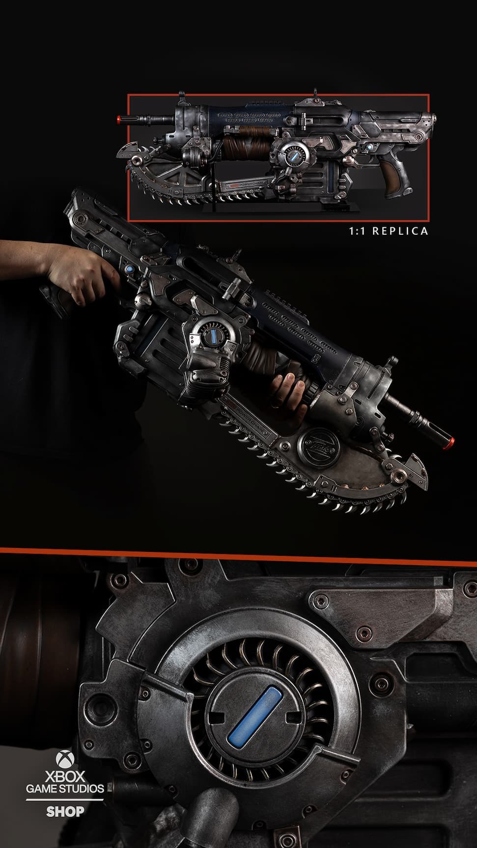 Xbox selger en replika i skala 1:1 av Lancer-våpenet fra Gears of War