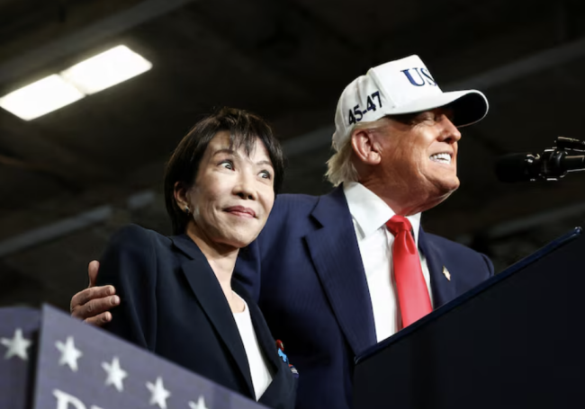 Trump hyller Takaichis jordskredseier og lover sterk støtte til Japans leder