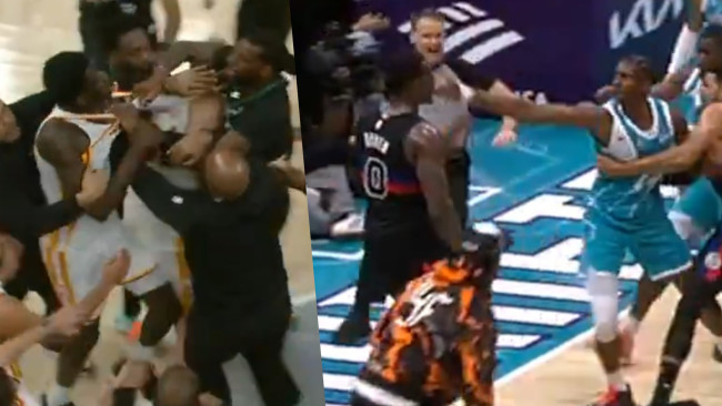 To store NBA-bråk på én dag: Kampen mellom Hornets og Pistons endte i knyttneveslagsmål