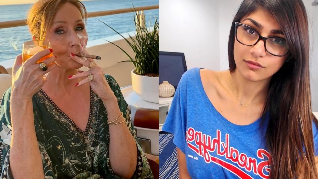 JK Rowling og Mia Khalifa krangler på X om politikk: "Hold kjeft, din jævla fitte"