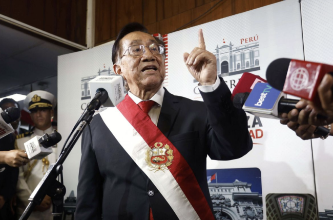 José María Balcázar blir Perus åttende president på ti år