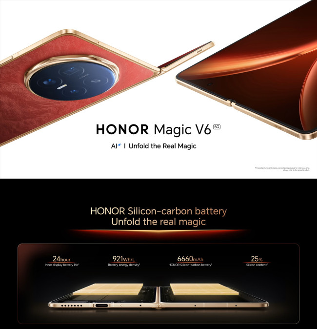 Honor lanserer 6.600 mAh batteri i sin nye sammenleggbare telefon