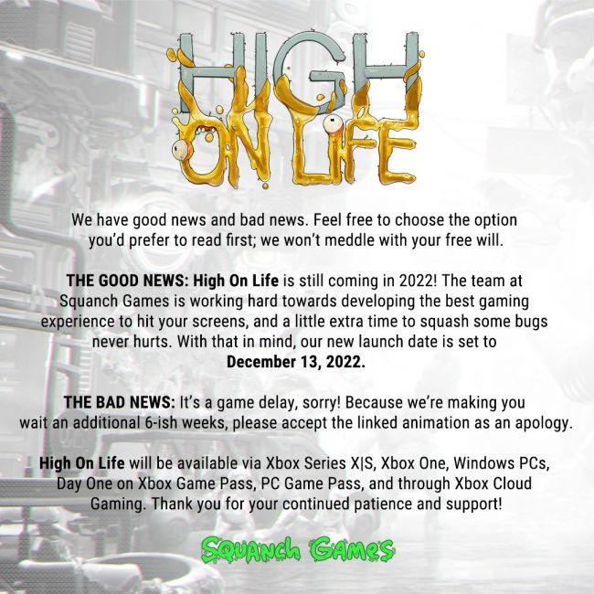 High on Life utsettes fra oktober til desember