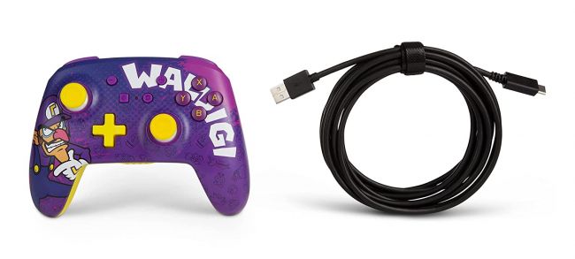 PowerA slipper Switch-kontroller med Waluigi-tema