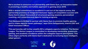 Evil Geniuses inngår et partnerskap med Game Gym