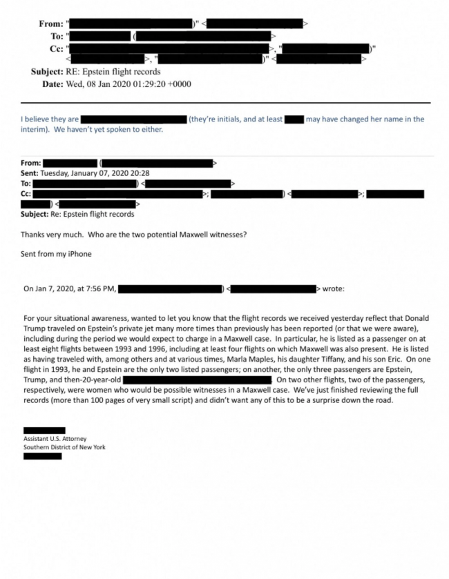 Trump fløy med Epsteins jetfly åtte ganger på 1990-tallet, viser nylig frigitte filer