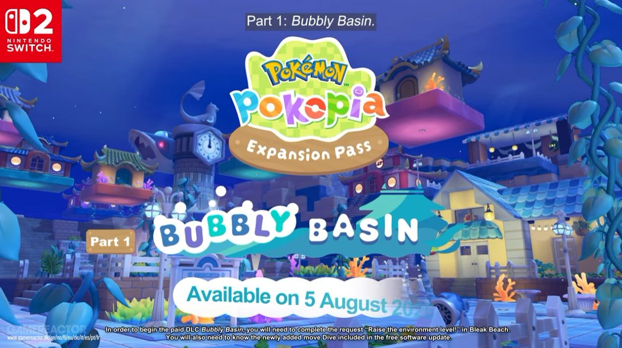 Pokémon Pokopia tar oss med ut på bølgene med sitt første DLC, «Bubbly Basin